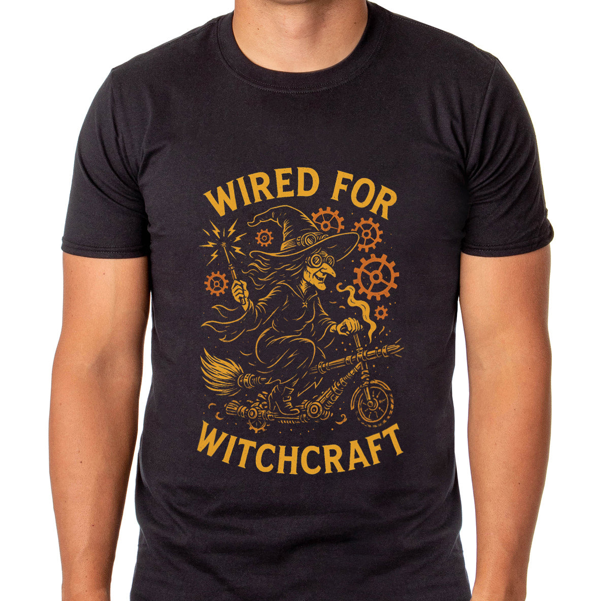 PJammy Halloween T-Shirt Men's Wired For Witchcraft Short Sleeve Tee