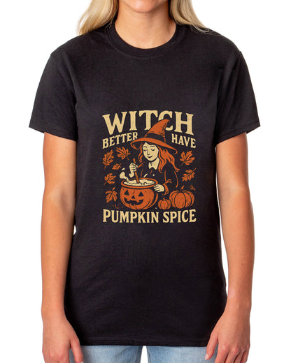 PJammy Halloween T-Shirt Women's Pumpkin Spice Short Sleeve Tee