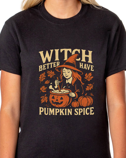 PJammy Halloween T-Shirt Women's Pumpkin Spice Short Sleeve Tee