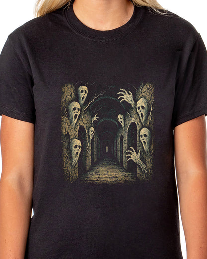 PJammy Halloween T-Shirt Women's Haunted Corridor Short Sleeve Tee