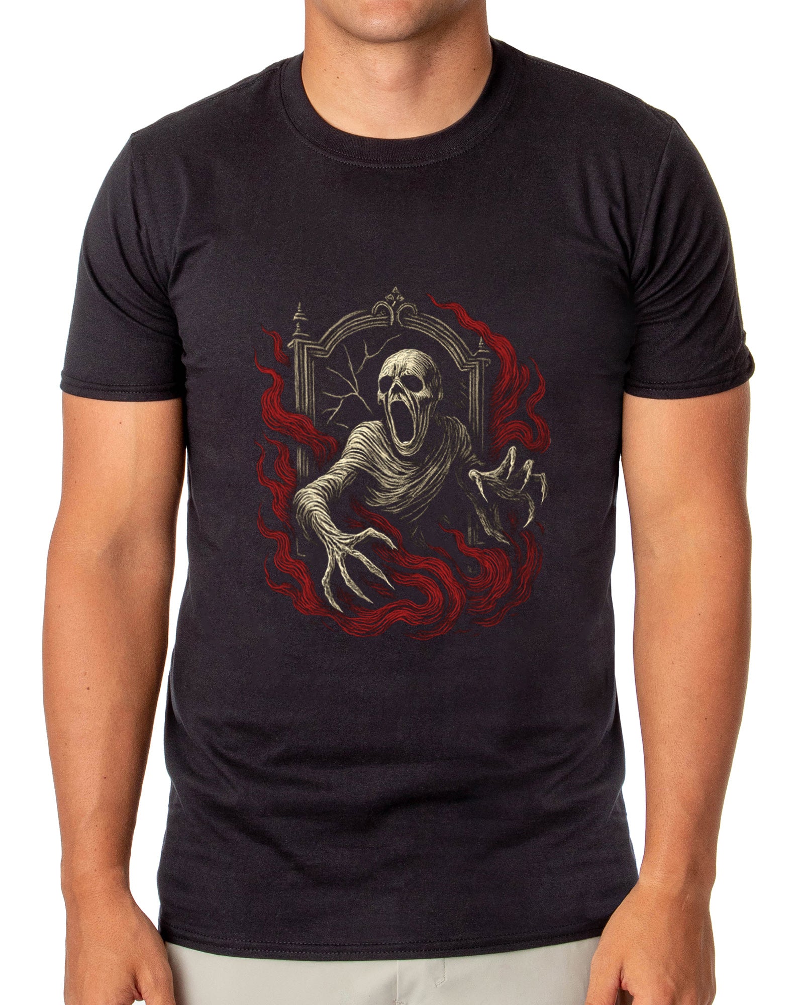 PJammy Halloween T-Shirt Men's Mummy In Flames Short Sleeve Tee