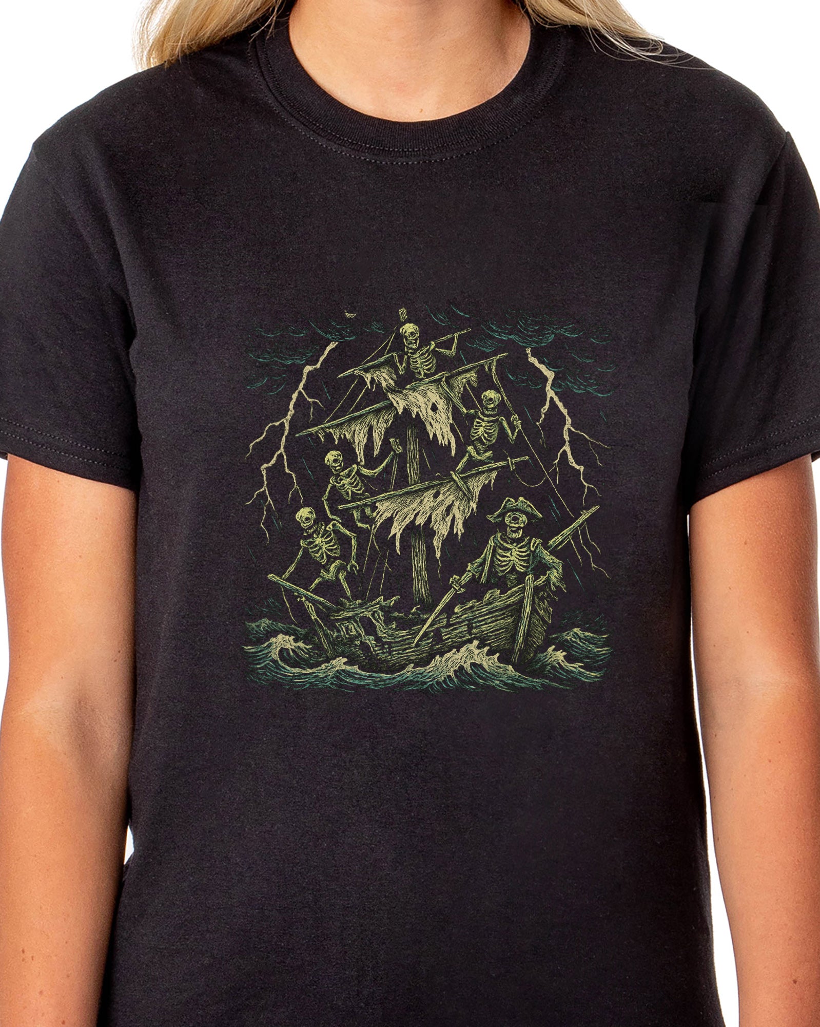 PJammy Halloween T-Shirt Women's Skeleton Crew Short Sleeve Tee