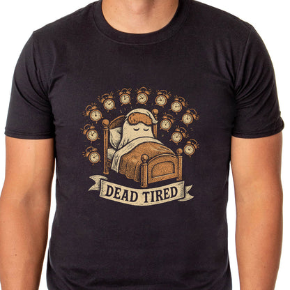 PJammy Halloween T-Shirt Men's Dead Tired Ghost Short Sleeve Tee
