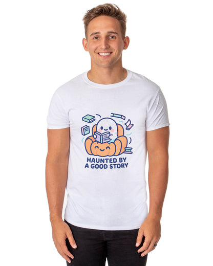 PJammy Men's Haunted By A Good Story Halloween Graphic T-Shirt