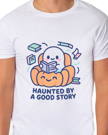 PJammy Men's Haunted By A Good Story Halloween Graphic T-Shirt