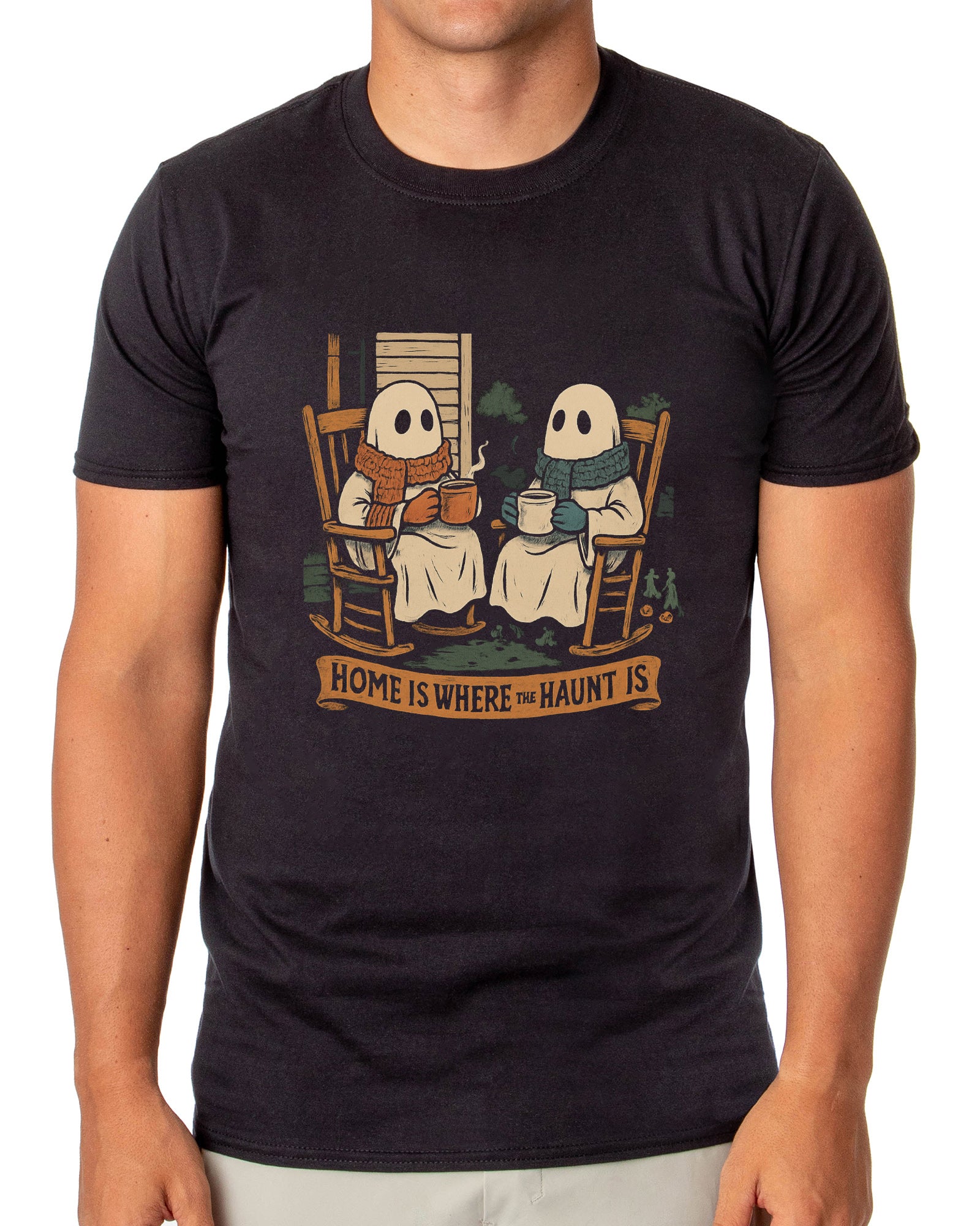 PJammy Halloween T-Shirt Men's Home is Where The Haunt Is Short Sleeve Tee