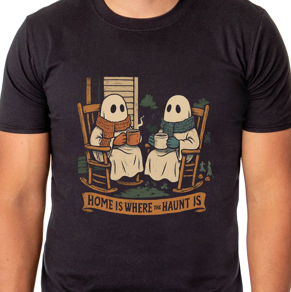 PJammy Halloween T-Shirt Men's Home is Where The Haunt Is Short Sleeve Tee