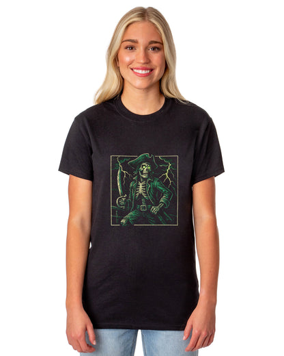 PJammy Halloween T-Shirt Women's Captain Bones Short Sleeve Tee