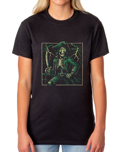 PJammy Halloween T-Shirt Women's Captain Bones Short Sleeve Tee