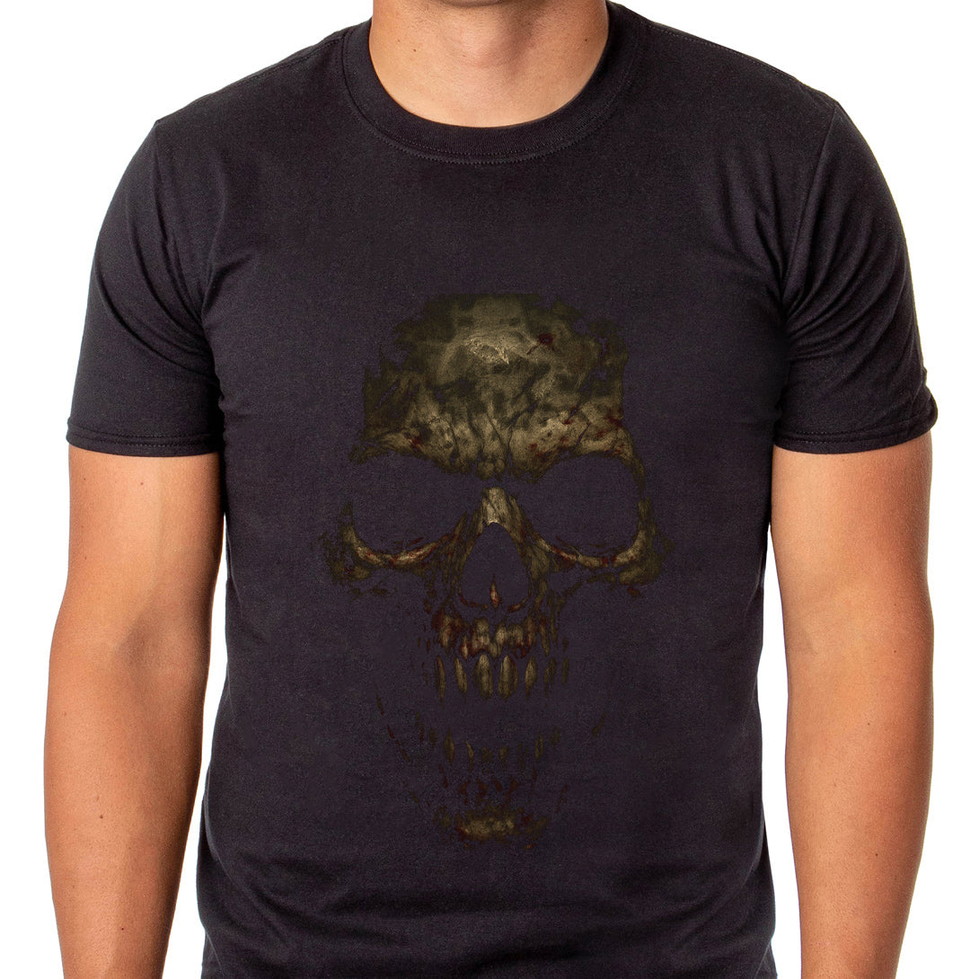 PJammy Halloween T-Shirt Men's Subtle Skull Design Short Sleeve Tee