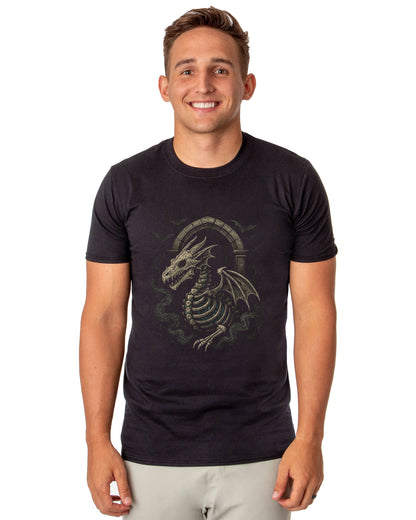 PJammy Halloween T-Shirt Men's Skeleton Gothic Dragon Short Sleeve