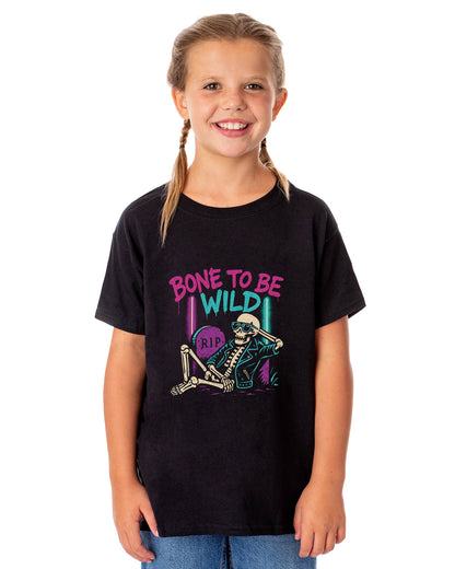 PJammy Halloween T-Shirt Boys' Bone To Be Wild Short Sleeve Tee