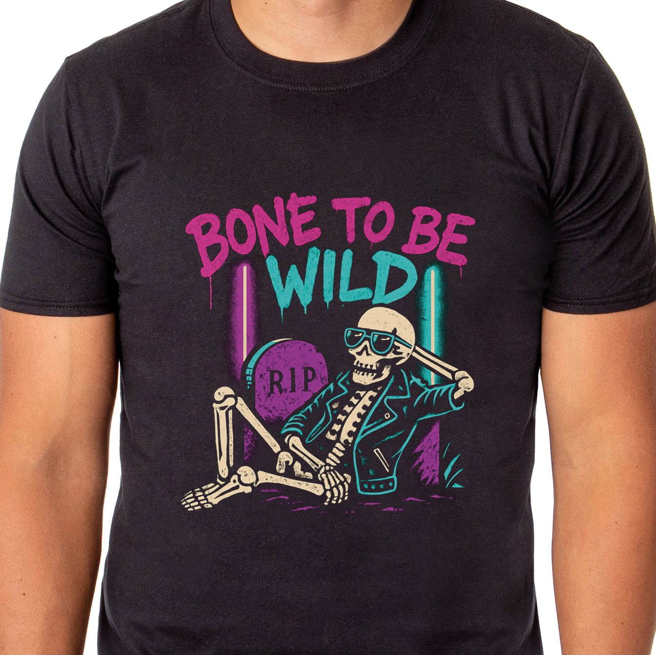 PJammy Halloween T-Shirt Men's Bone To Be Wild Graphic Tee