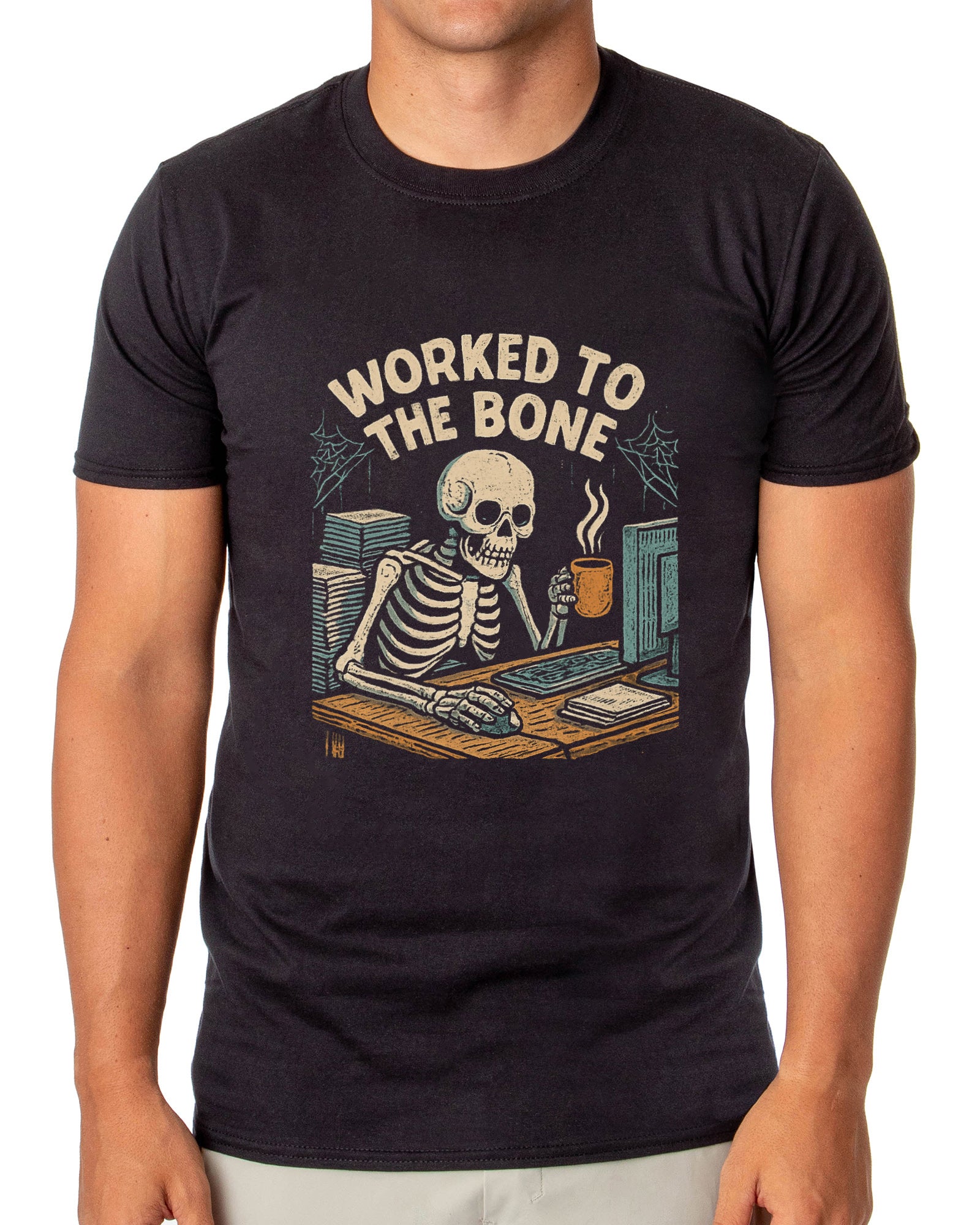 PJammy Halloween T-Shirt Men's Worked To The Bone Short Sleeve Tee