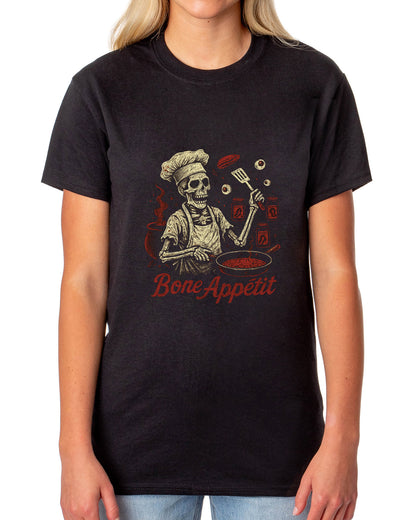 PJammy Halloween T-Shirt Women's Skeletal Chef Short Sleeve Tee