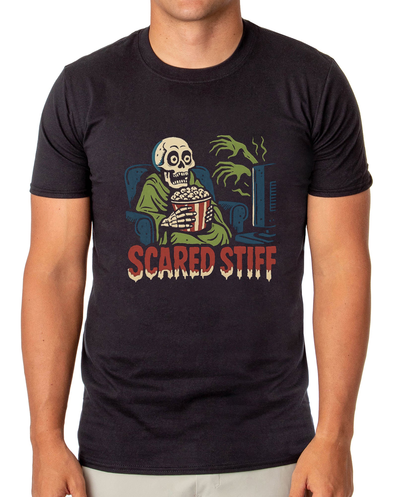 PJammy Halloween T-Shirt Men's Scared Stiff Short Sleeve Tee