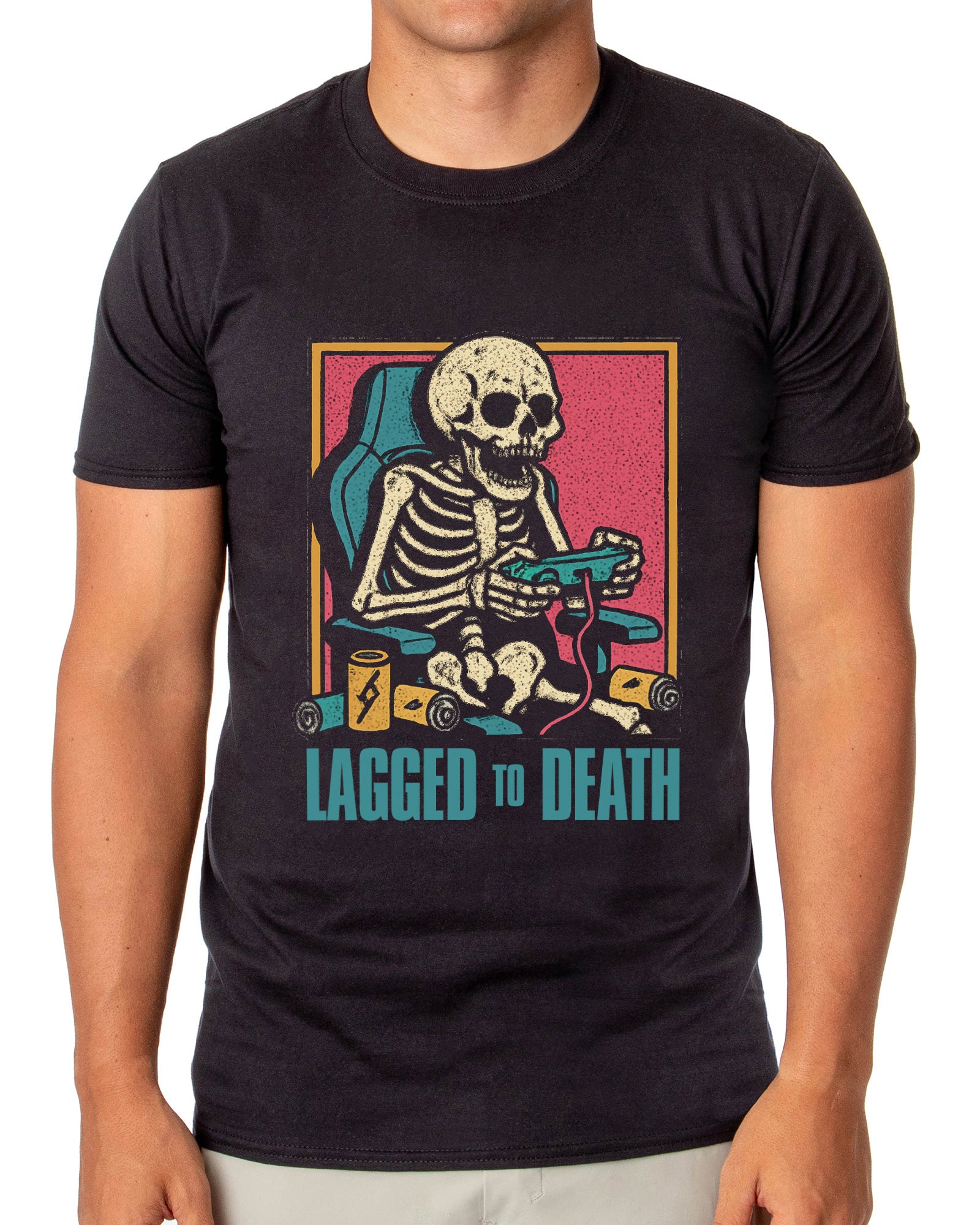 PJammy Halloween T-Shirt Men's Lagged To Death Short Sleeve Tee