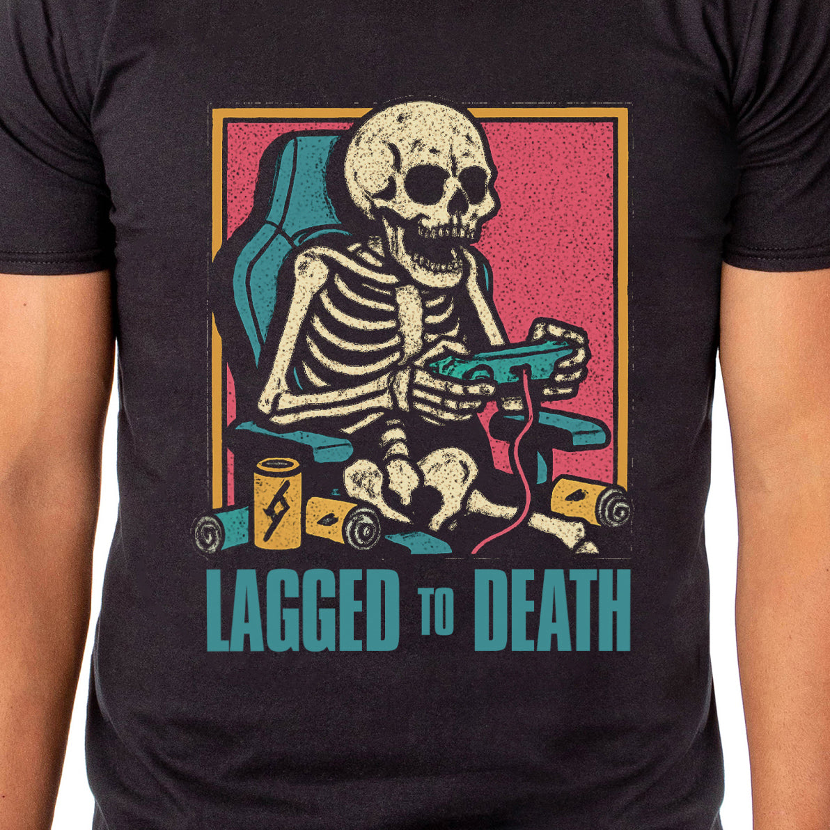 PJammy Halloween T-Shirt Men's Lagged To Death Short Sleeve Tee