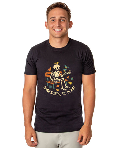 PJammy Halloween T-Shirt Men's Bare Bones Big Heart Short Sleeve Tee