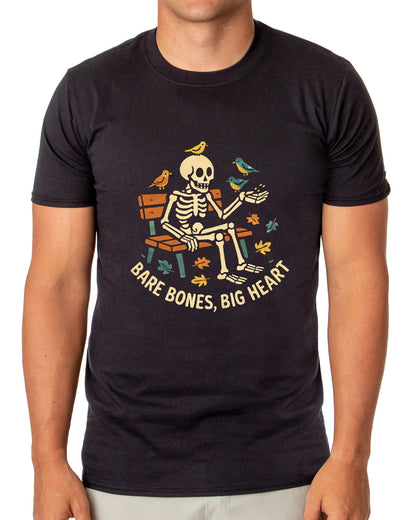 PJammy Halloween T-Shirt Men's Bare Bones Big Heart Short Sleeve Tee