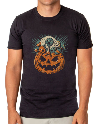 PJammy Halloween T-Shirt Men's Scared Candy Short Sleeve Tee