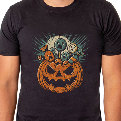 PJammy Halloween T-Shirt Men's Scared Candy Short Sleeve Tee