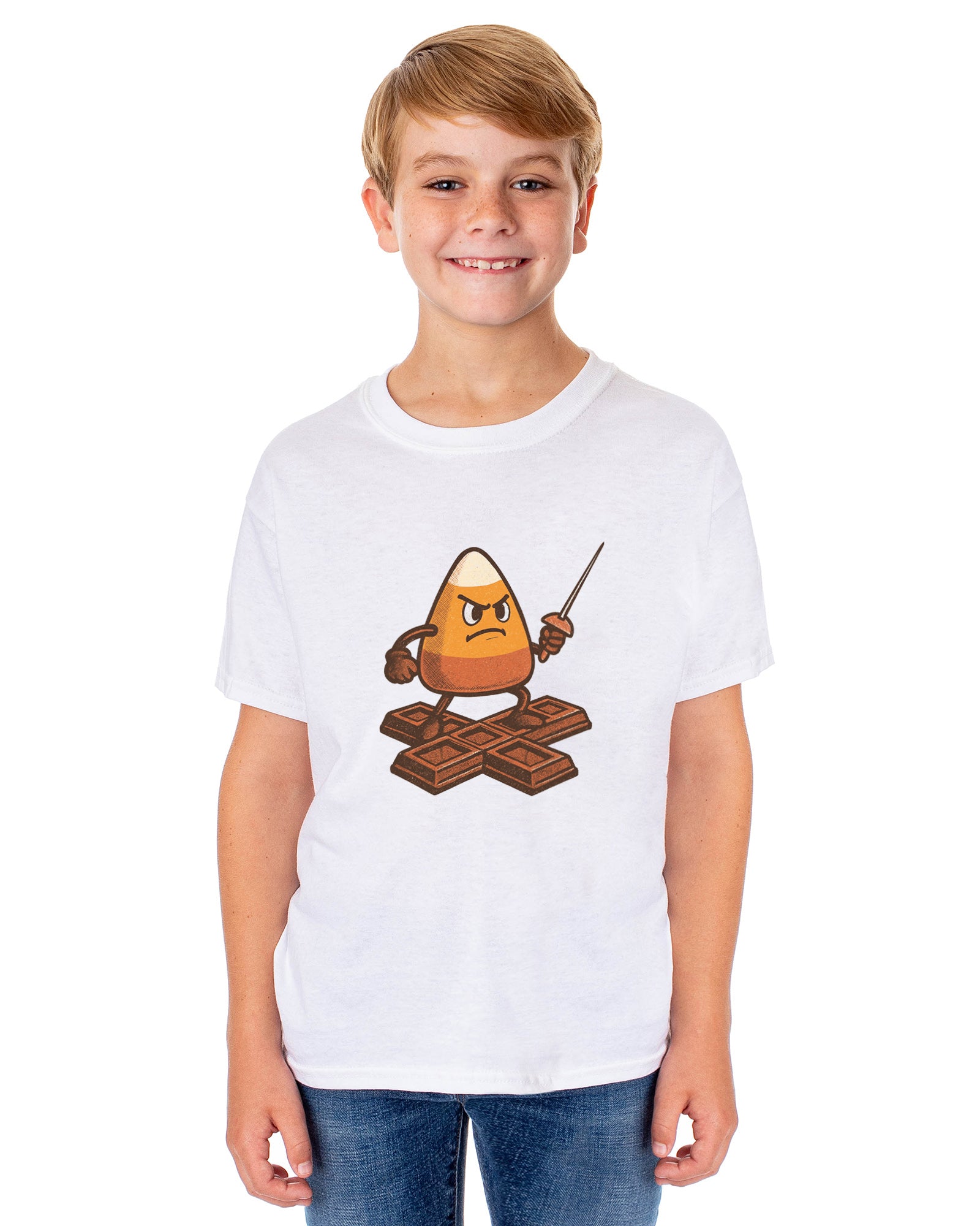 PJammy Halloween T-Shirt Boys' Candy Corn Fight Short Sleeve Tee