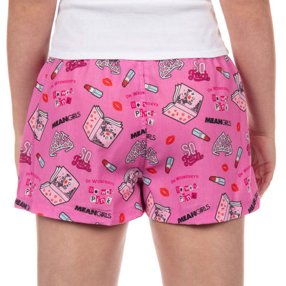 Mean Girls Pajamas Women's So Fetch Burn Book Movie Designs PJ Micro Shorts