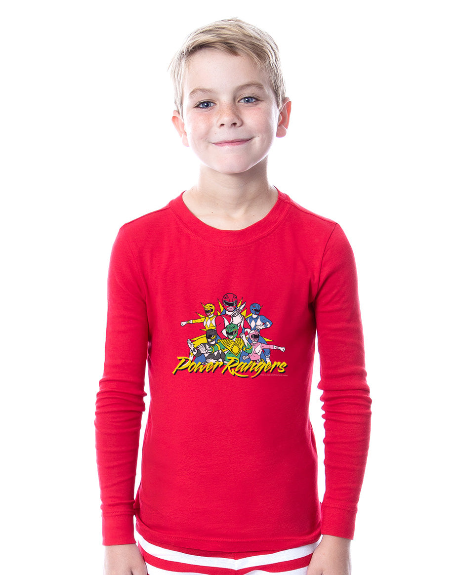 Power Rangers Pajamas Boy's Retro Group 2-Piece Tight Fit Pajama Set