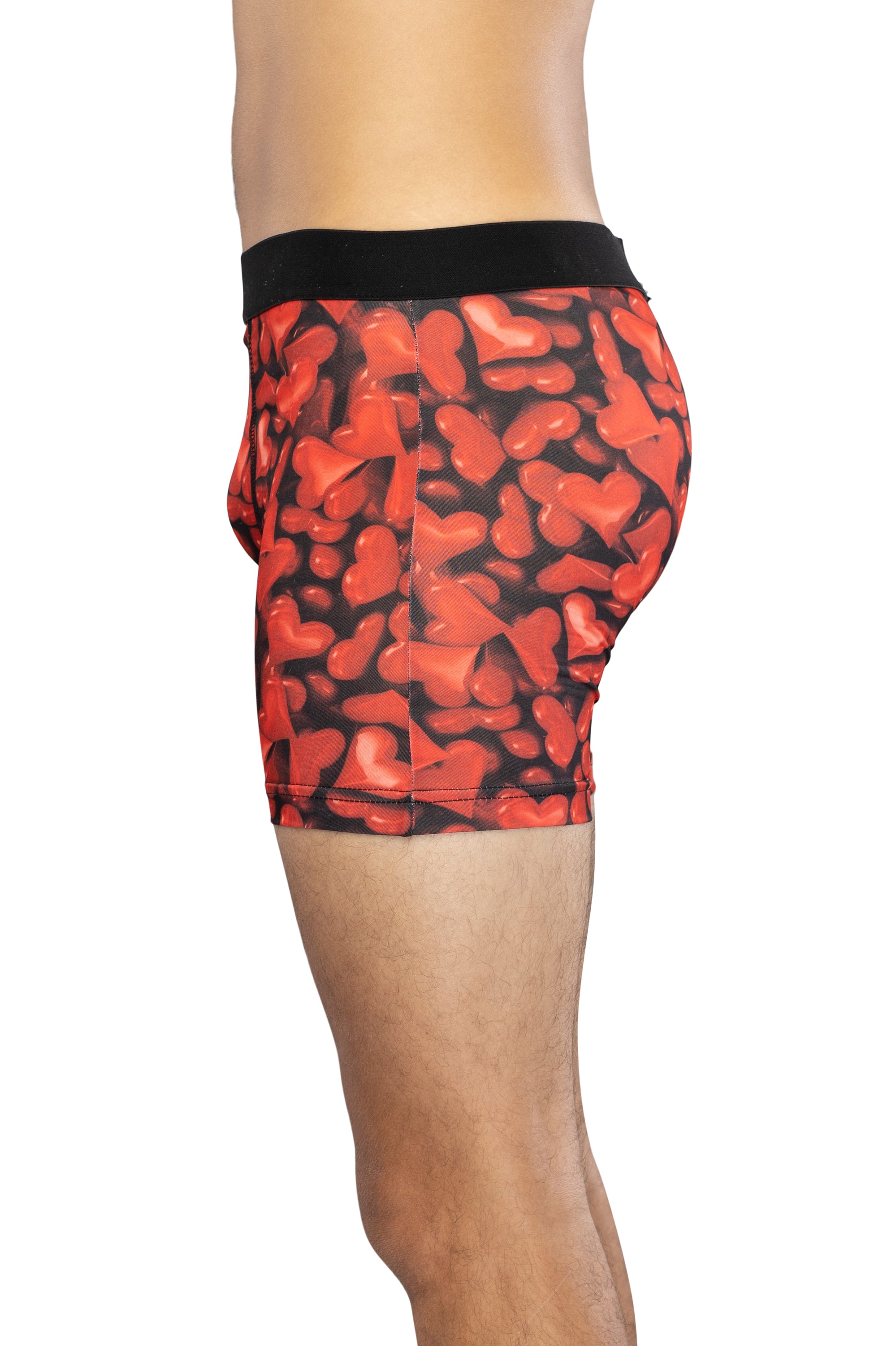 Intimo Men's Red Gel Hearts Boxer Briefs Underwear Loungewear