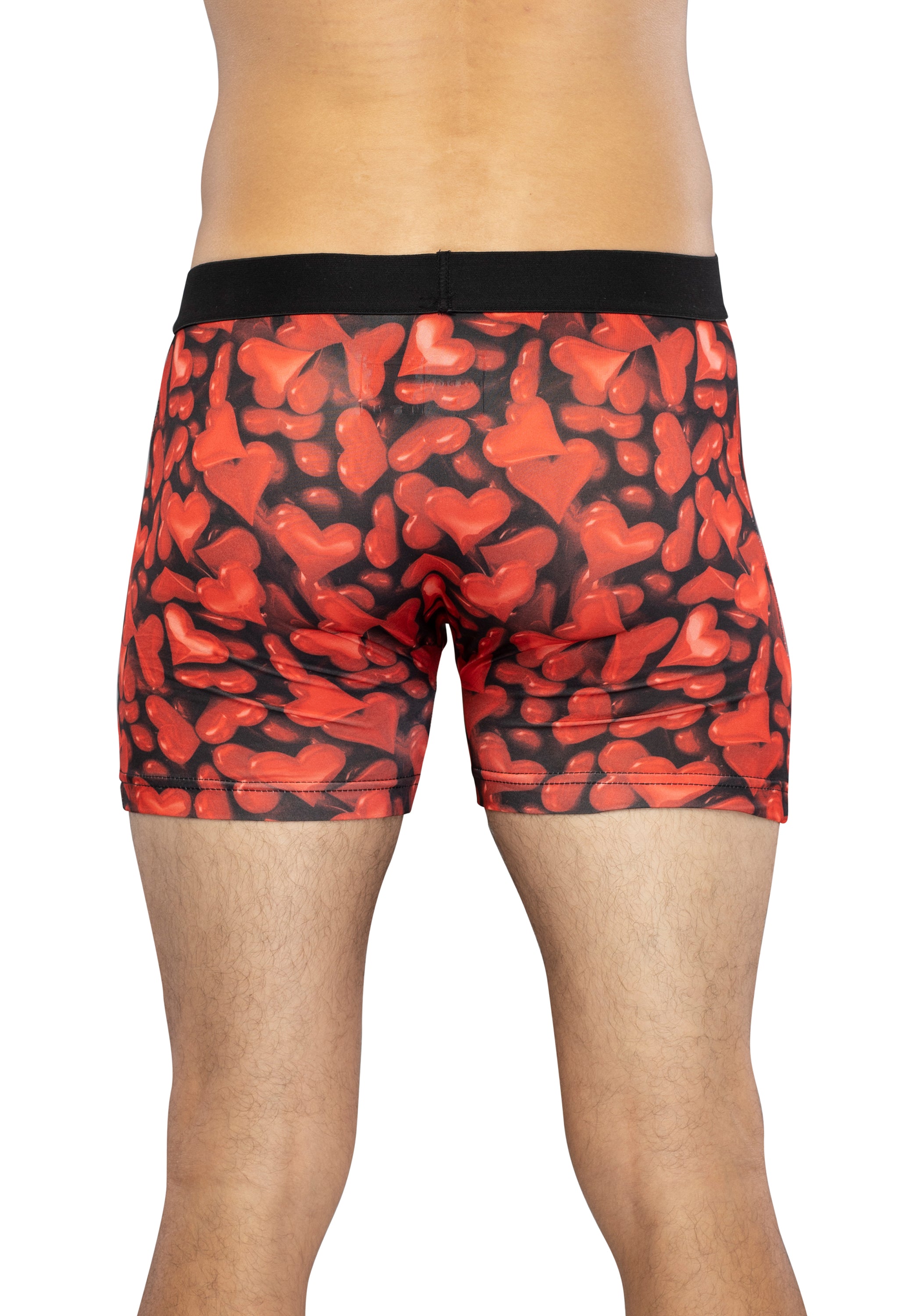 Intimo Men's Red Gel Hearts Boxer Briefs Underwear Loungewear