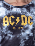 ACDC 1973 Logo Long Sleeve Womens' Rock Band Tie Dye Lounge Jogger PJ Set