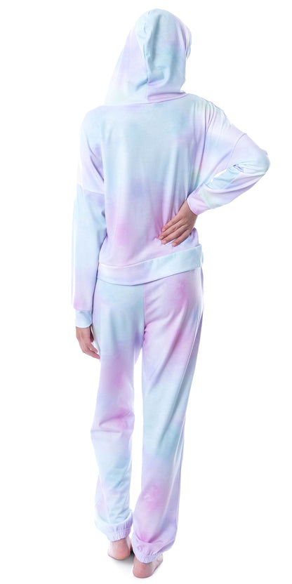 Woodstock Classic Logo Tie Dye Womens' Pajama Cropped Hooded Jogger Set