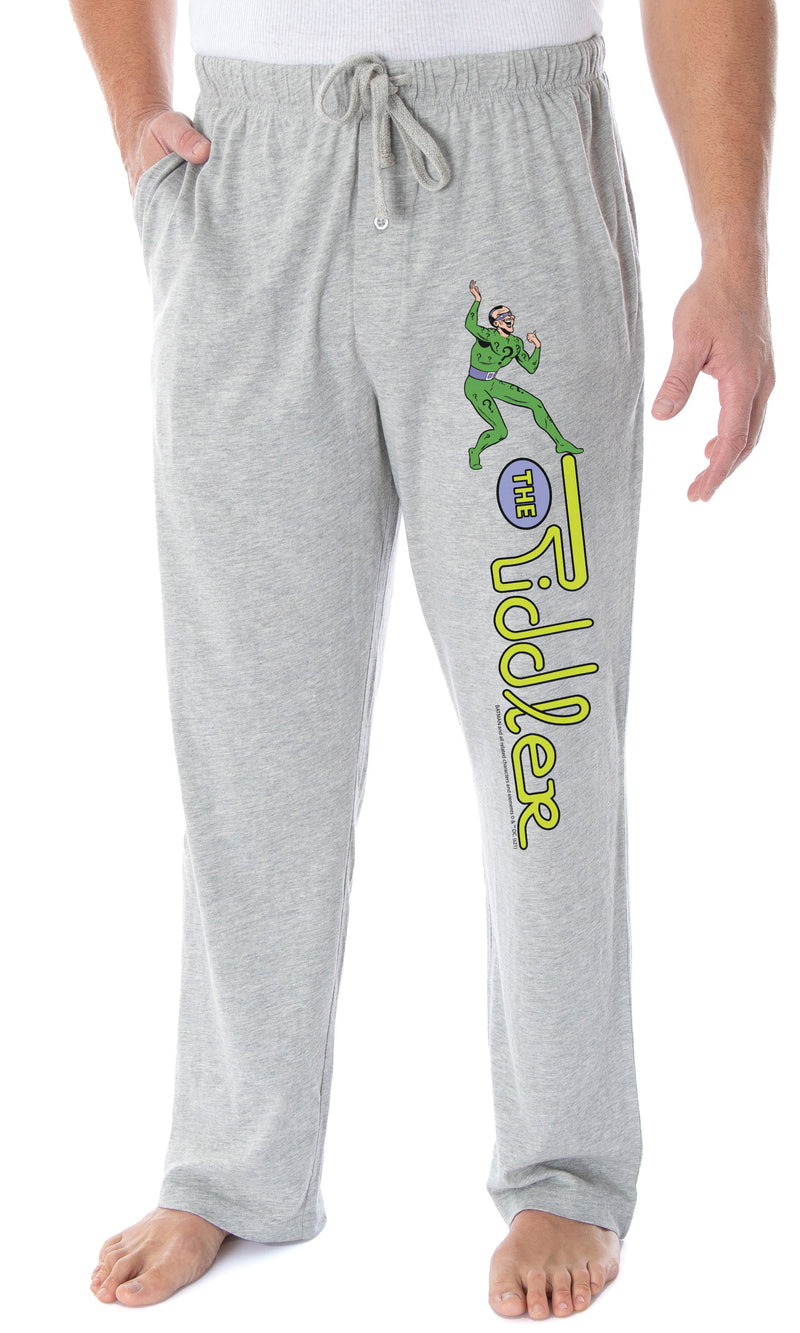 DC Comics Men's Vintage Batman Villains The Riddler Character Loungewear Sleep Pajama Pants (X-Large)