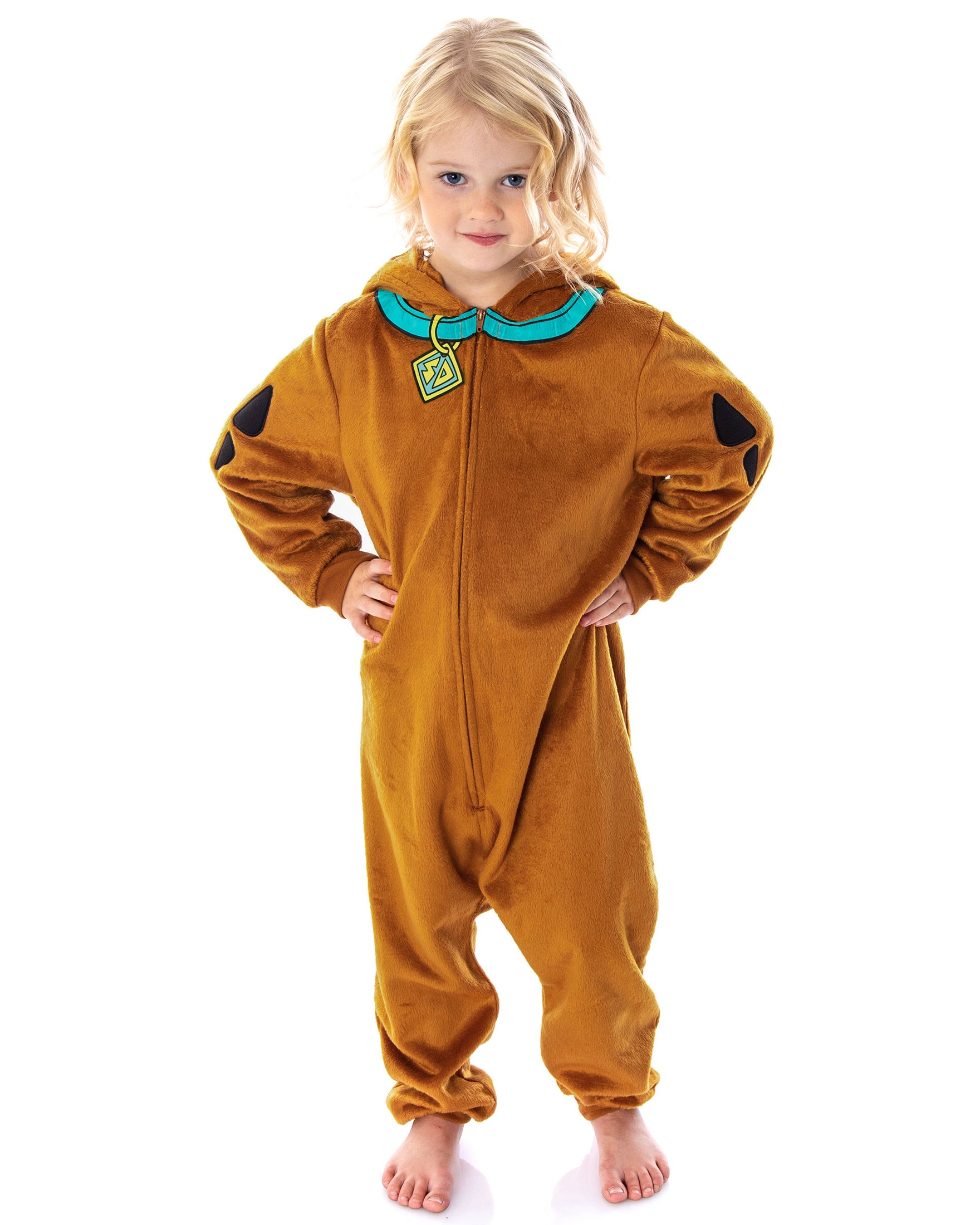 Scooby Doo Toddler Girls' One Piece Hooded Pajama Union Suit