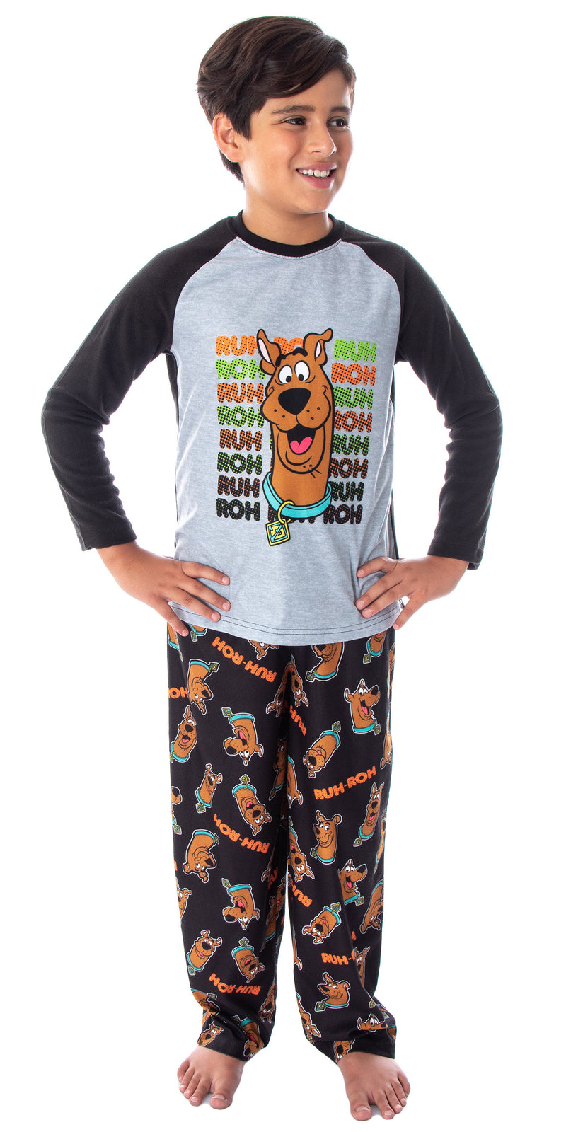 Scooby Doo Boys PJS Ruh-Roh! Pajamas Raglan Shirt and Pants Sleep Set