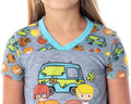 Scooby-Doo Girls' Pajamas Chibi Characters Mystery Machine Shirt And Pants Kids Pjs Pajama Set