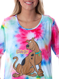 Scooby-Doo Women's Cartoon Graphic Tie Dye Nightgown Sleep Shirt Pajama