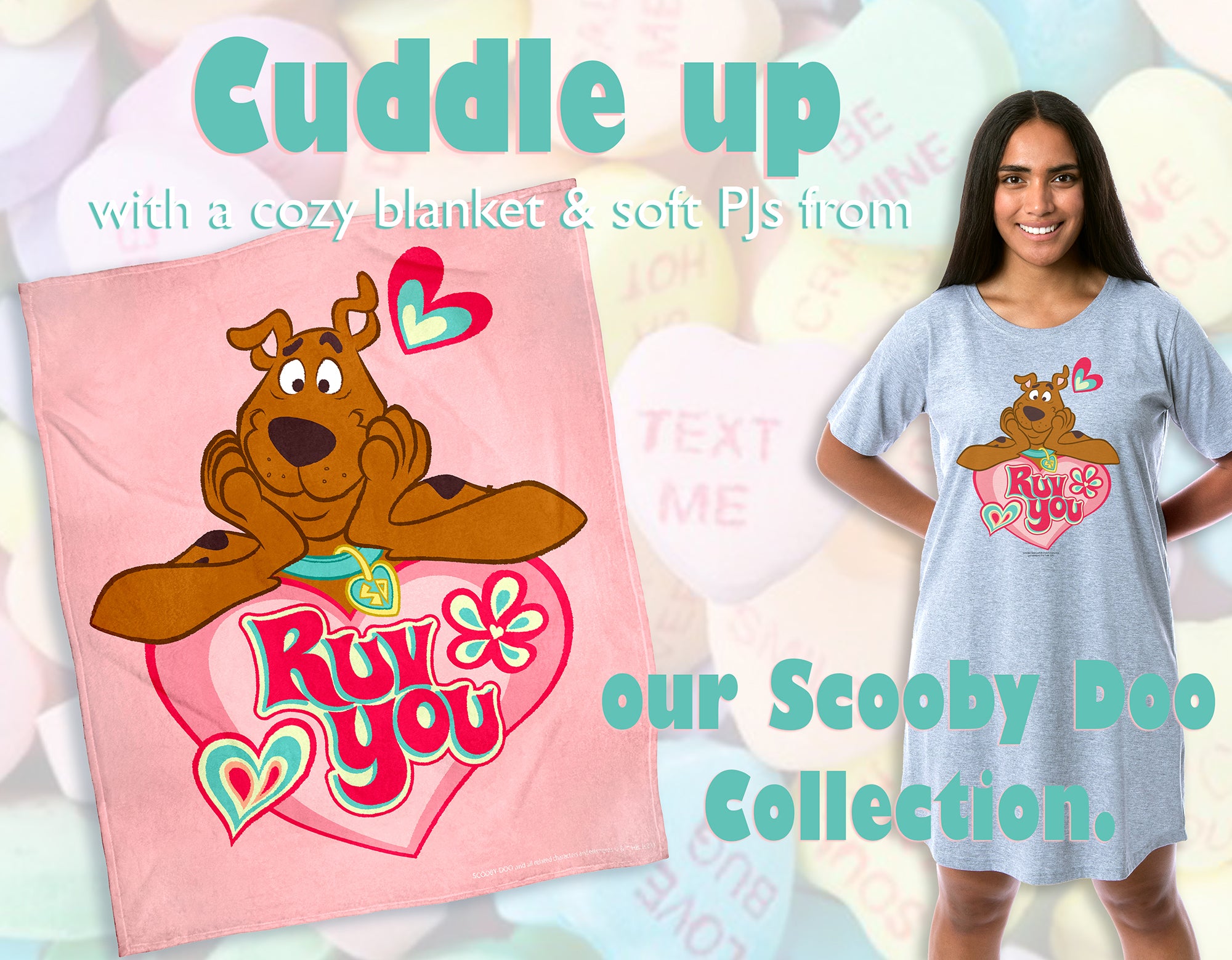 Scooby-Doo Ruv You! Super Soft Silk Touch Throw Blanket