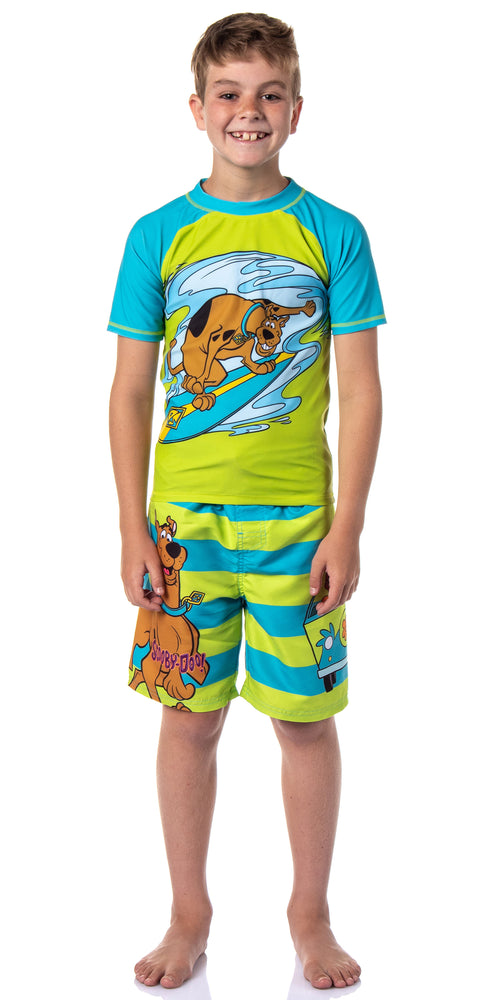 Scooby-Doo Boys' Character Surfing Scooby Rashguard Shirt Swim Top