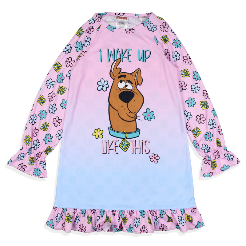 Scooby-Doo Girls' I Woke Up Like This Flower Sleep Pajama Dress Nightgown