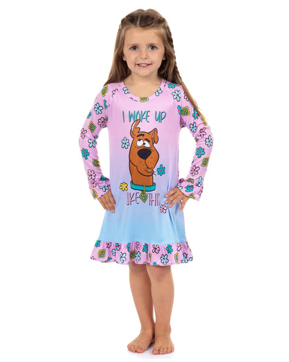 Scooby Doo Toddler Girl I Woke Up Like This Raglan Ruffle Gown Nightgown