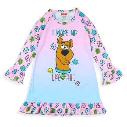 Scooby Doo Toddler Girl I Woke Up Like This Raglan Ruffle Gown Nightgown