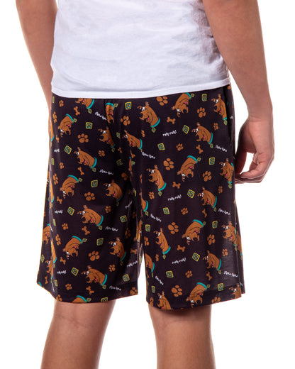 Scooby-Doo Men's Ruh-Roh! Dog Tag All-Over Print Sleep Pajama Shorts