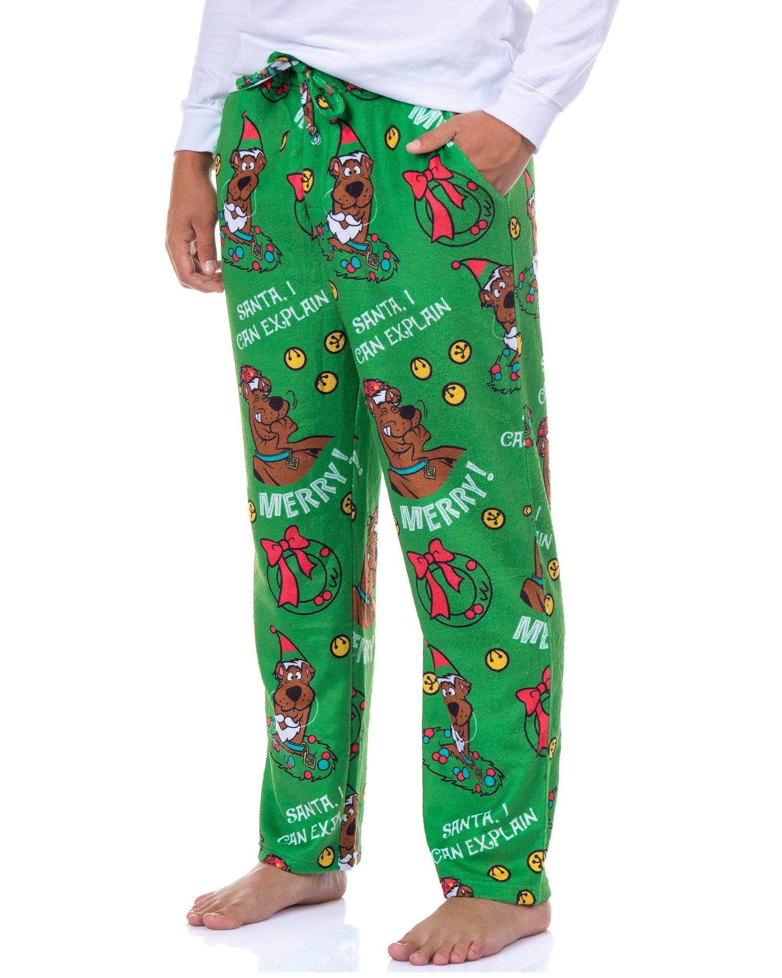 Scooby-Doo Pajamas Men's Santa I Can Explain Fleece Lounge PJ Pants