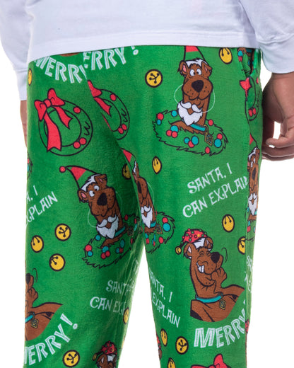Scooby-Doo Pajamas Men's Santa I Can Explain Fleece Lounge PJ Pants