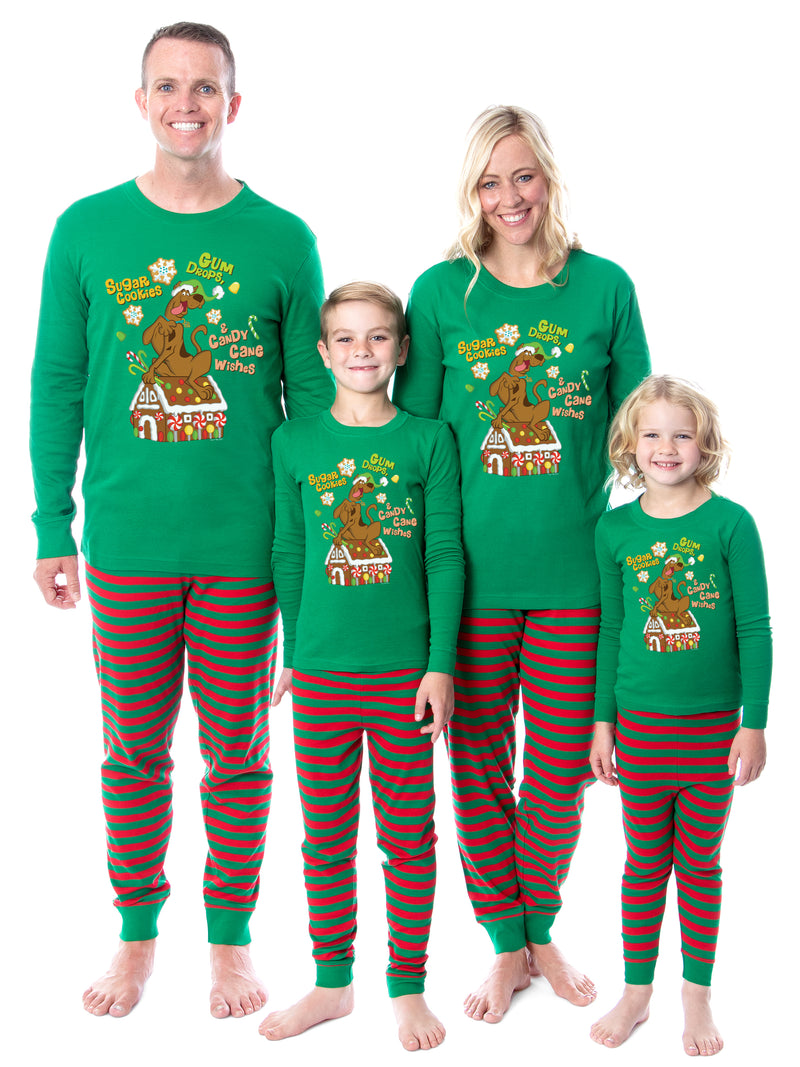 Scooby-Doo Christmas Gingerbread House Winter Candy Tight Fit Cotton Matching Family Pajama Set