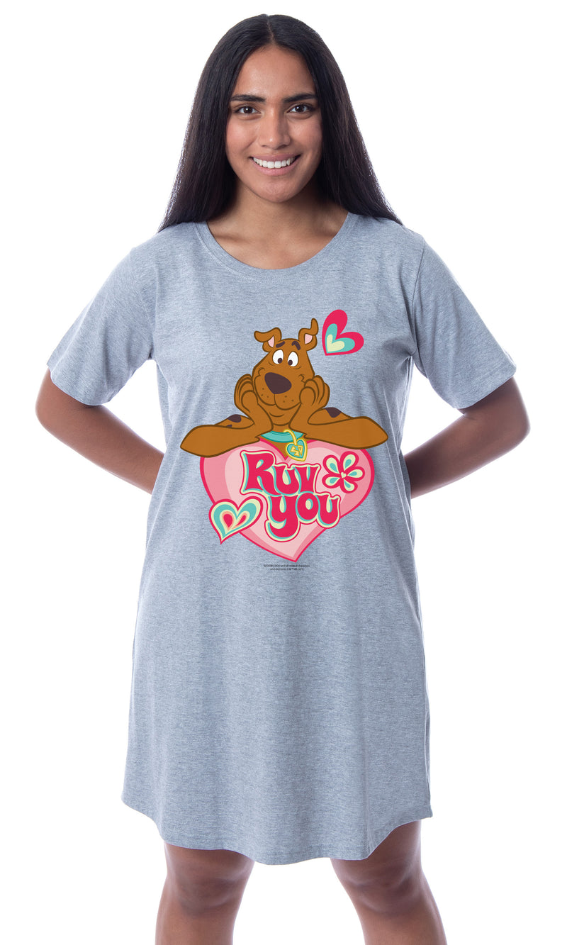 Scooby-Doo Womens' Scooby Ruv You Nightgown Sleep Pajama Shirt