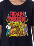 Scooby-Doo Womens' The Gang Shaggy Velma Daphne Fred Heavy Meddle Nightgown Sleep Pajama Shirt