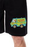 Scooby-Doo Mens' Cartoon The Gang Mystery Machine Daphne Velma Scooby Shaggy Fred Sleep Pajama Shorts (X-Small)